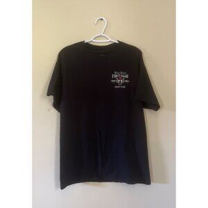 Black Helmet Mens Large Firefighter Apparel Fight Club Graphic Short Sleeve Shir